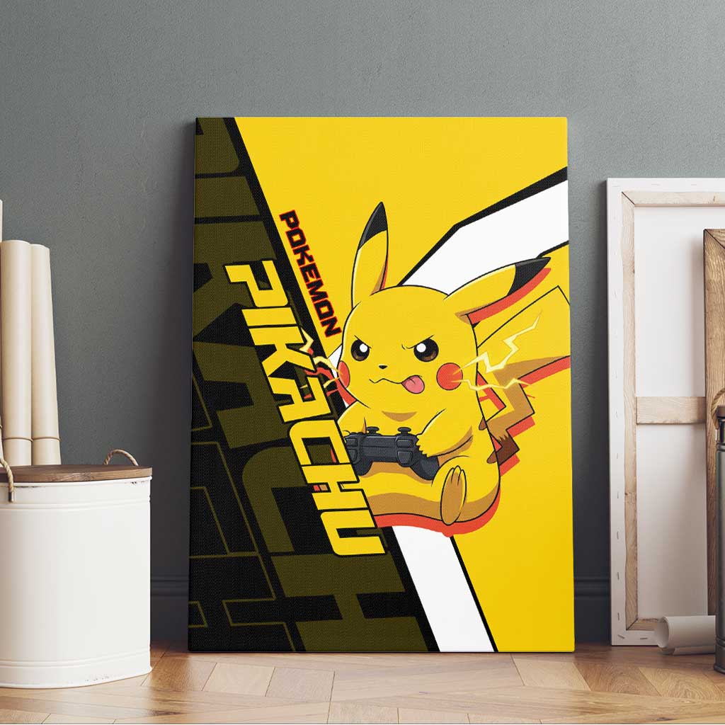 Pikachu Poké Canvas Wall Art Vibrant Retro Anime Style