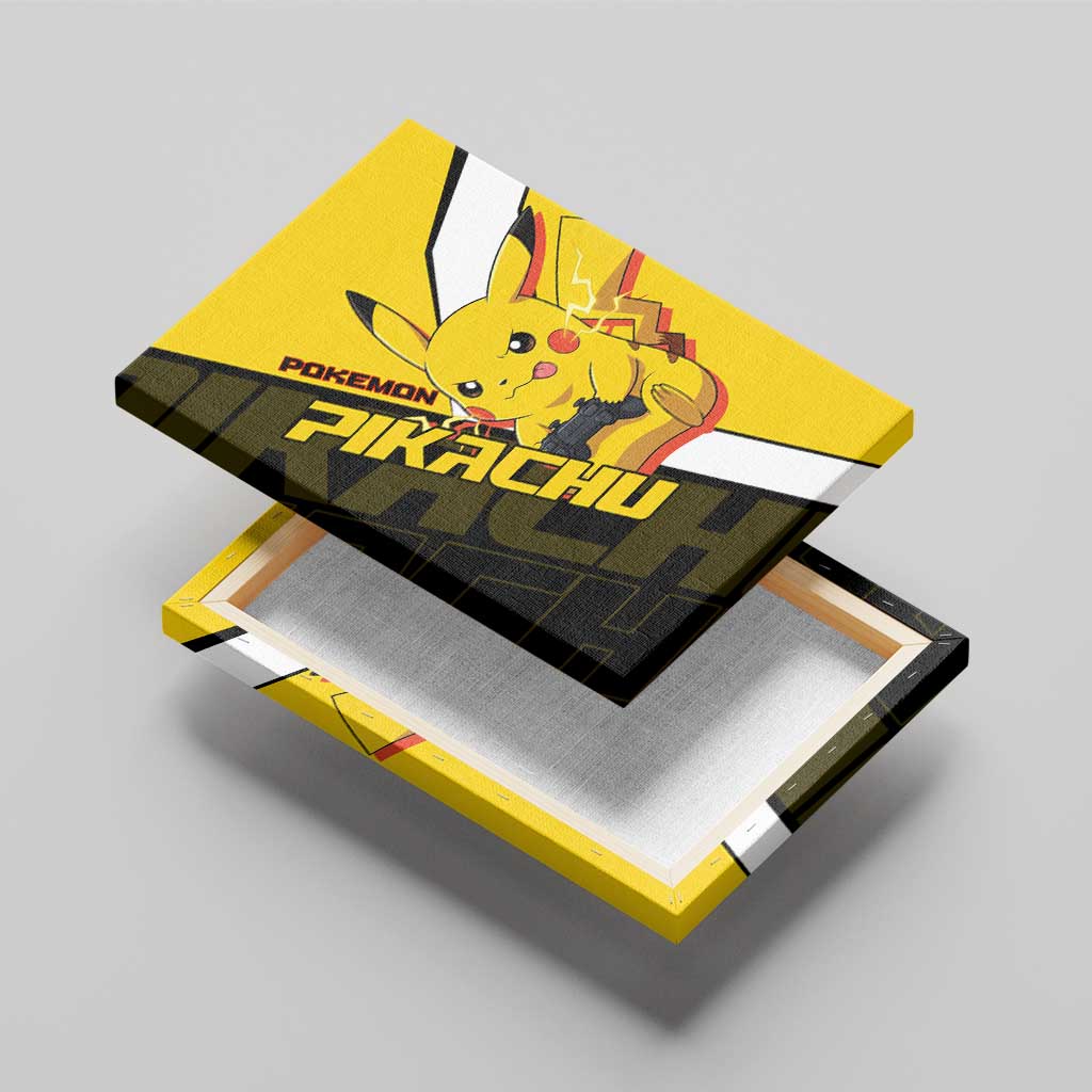 Pikachu Poké Canvas Wall Art Vibrant Retro Anime Style
