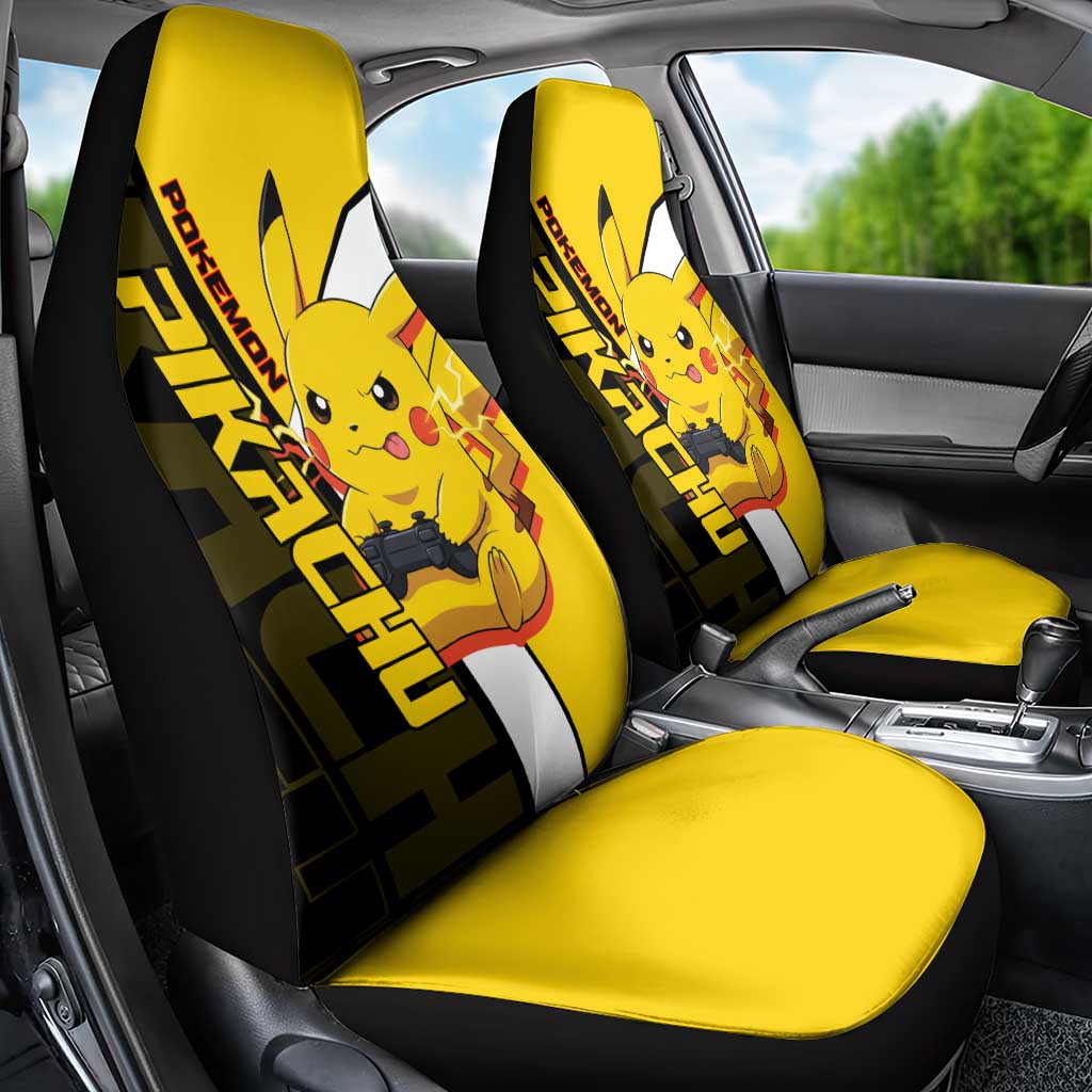 Pikachu Poké Car Seat Cover Vibrant Retro Anime Style