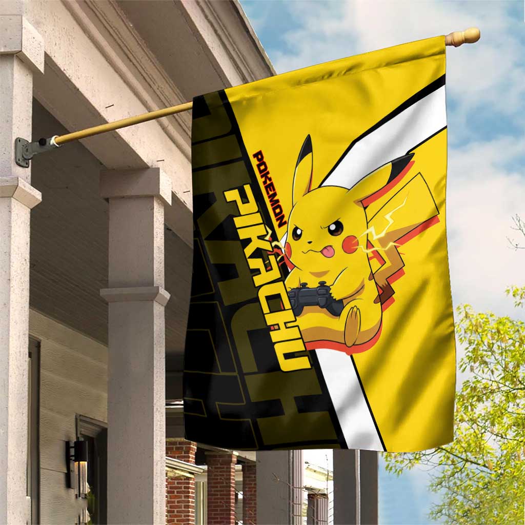 Pikachu Poké Garden Flag Vibrant Retro Anime Style