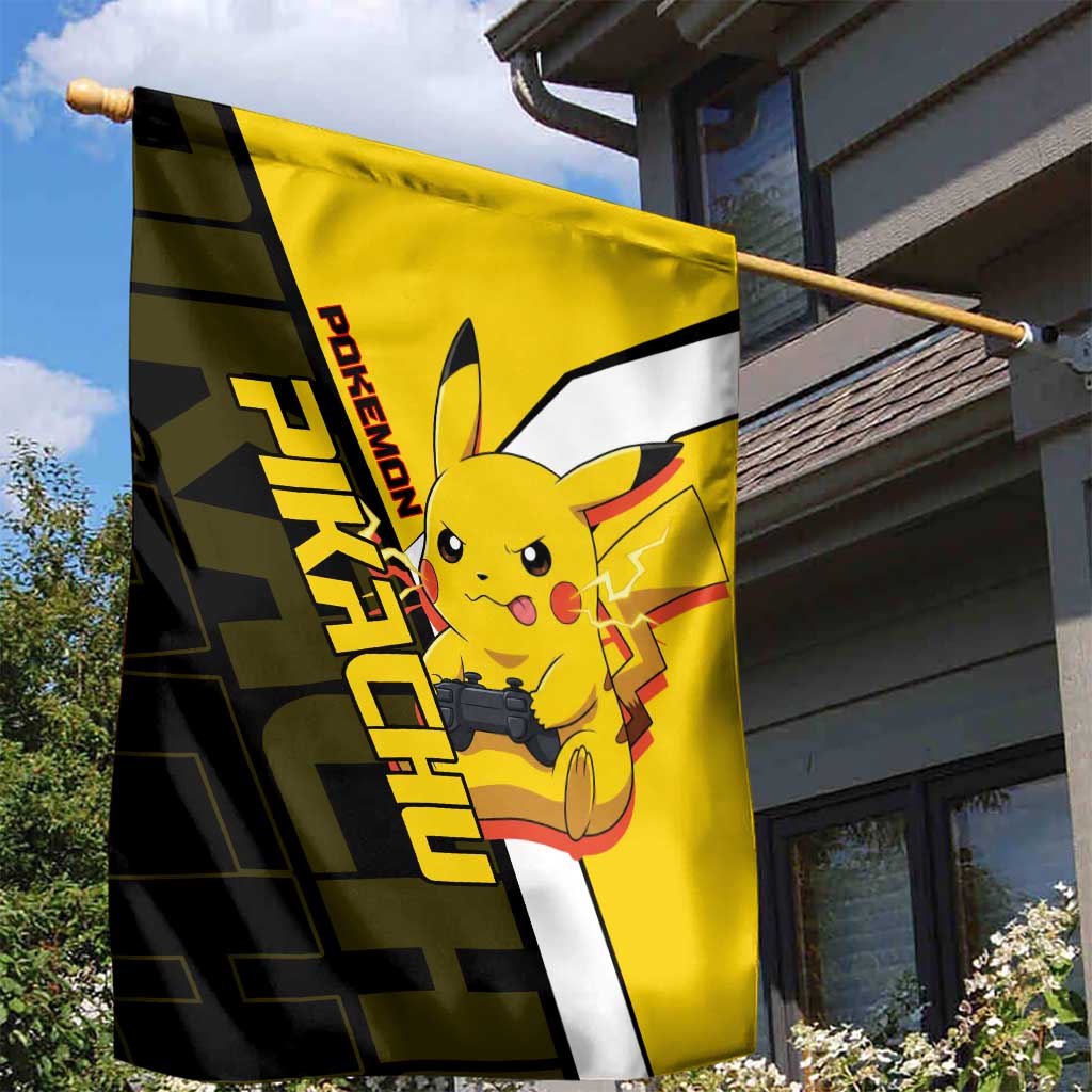 Pikachu Poké Garden Flag Vibrant Retro Anime Style