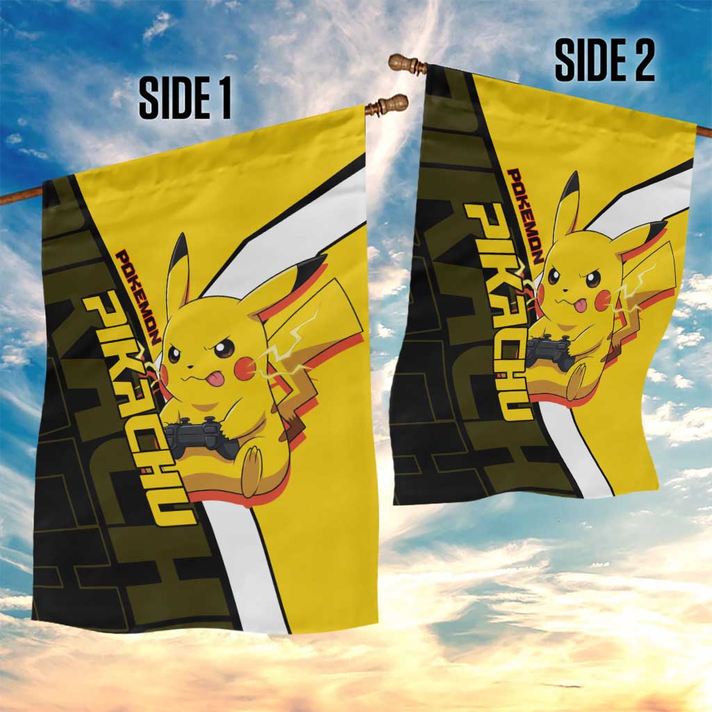Pikachu Poké Garden Flag Vibrant Retro Anime Style