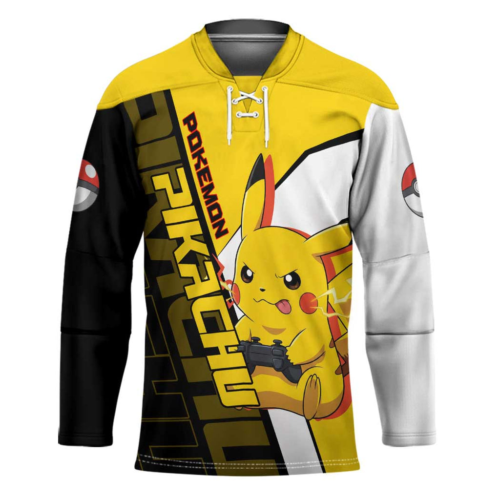 Pikachu Poké Hockey Jersey Vibrant Retro Anime Style
