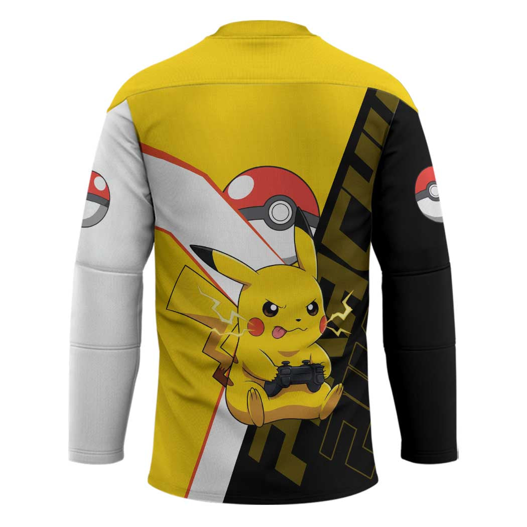 Pikachu Poké Hockey Jersey Vibrant Retro Anime Style