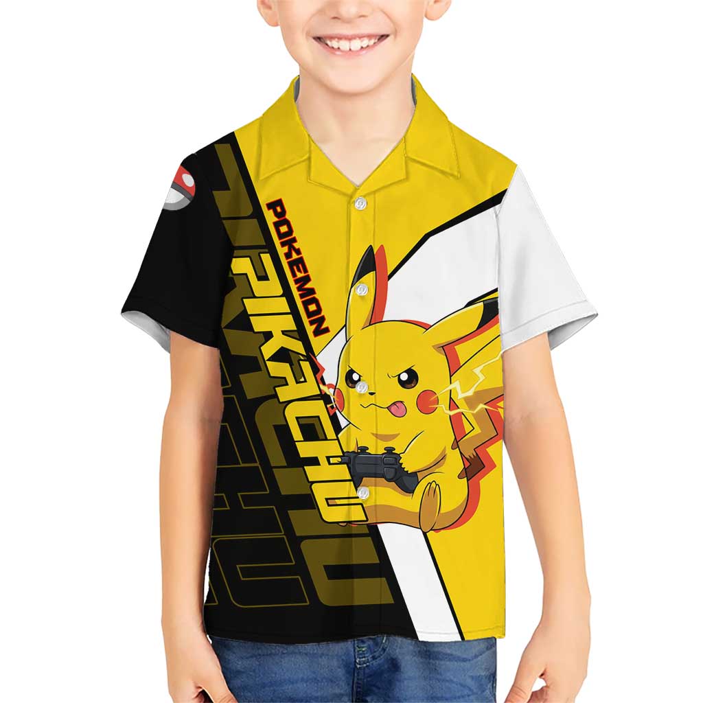 Pikachu Poké Kid Hawaiian Shirt Vibrant Retro Anime Style