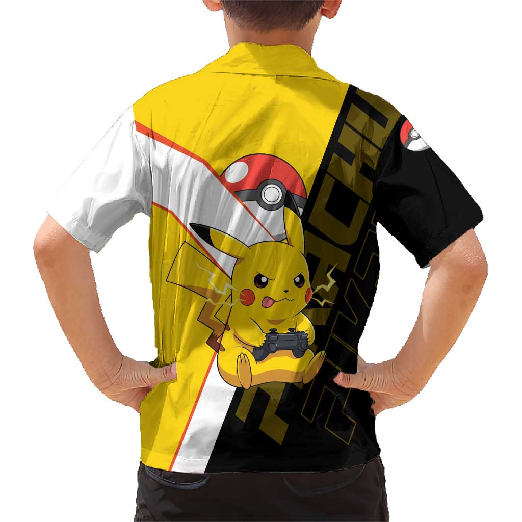 Pikachu Poké Kid Hawaiian Shirt Vibrant Retro Anime Style