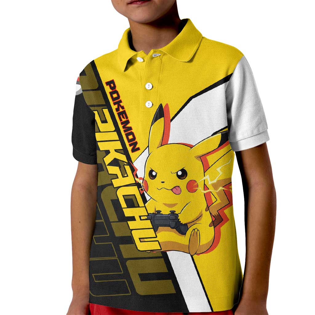 Pikachu Poké Kid Polo Shirt Vibrant Retro Anime Style