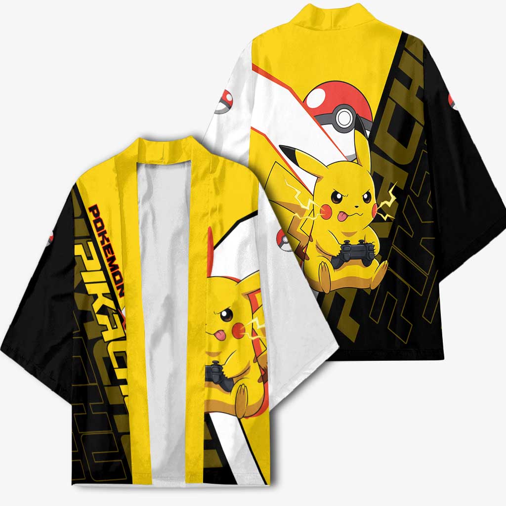 Pikachu Poké Kimono Vibrant Retro Anime Style
