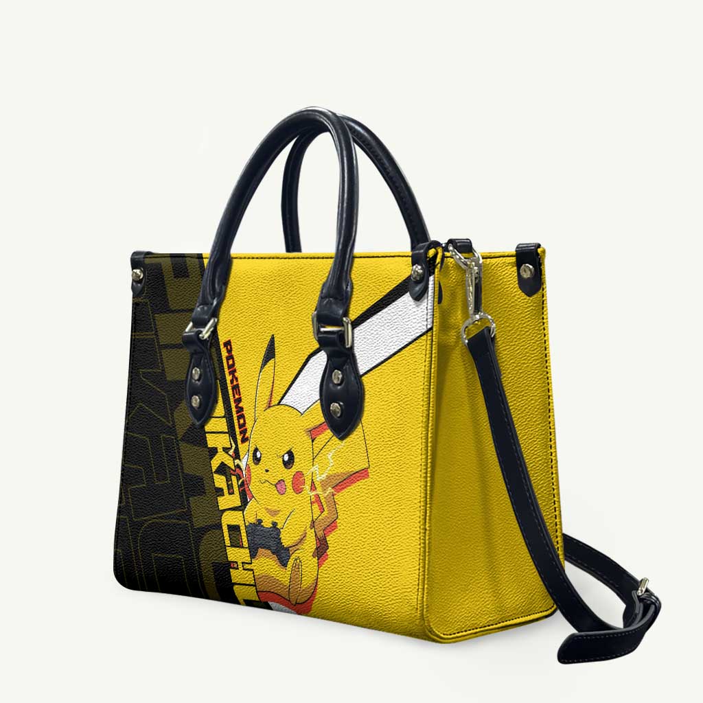Pikachu Poké Leather Bag Vibrant Retro Anime Style