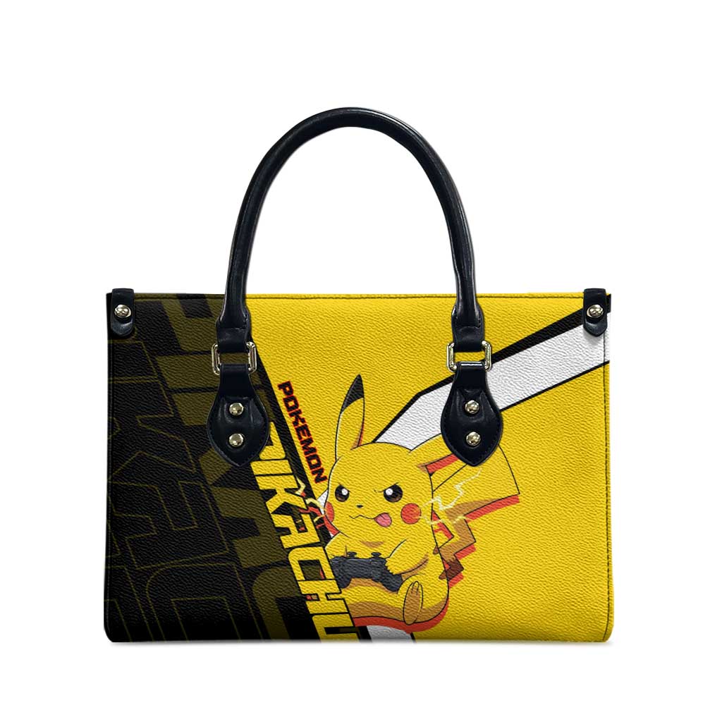 Pikachu Poké Leather Bag Vibrant Retro Anime Style