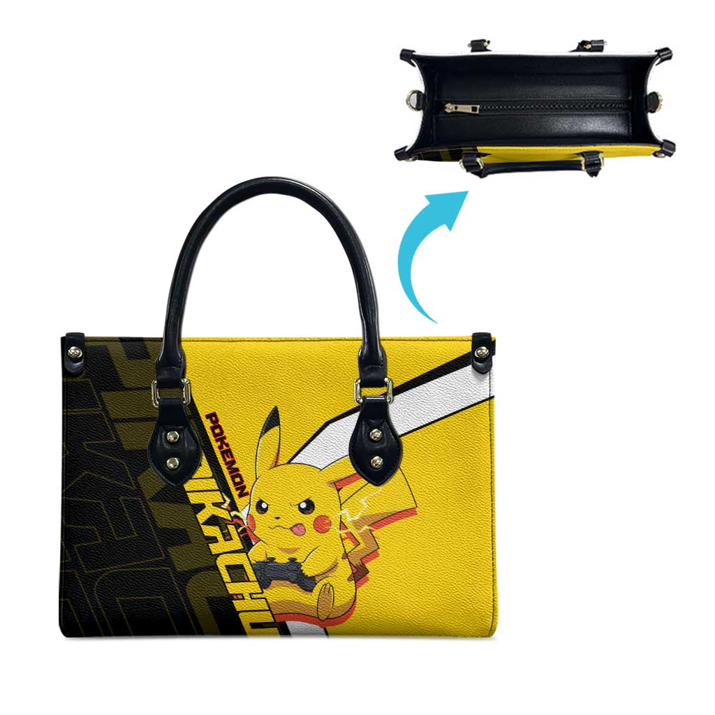 Pikachu Poké Leather Bag Vibrant Retro Anime Style