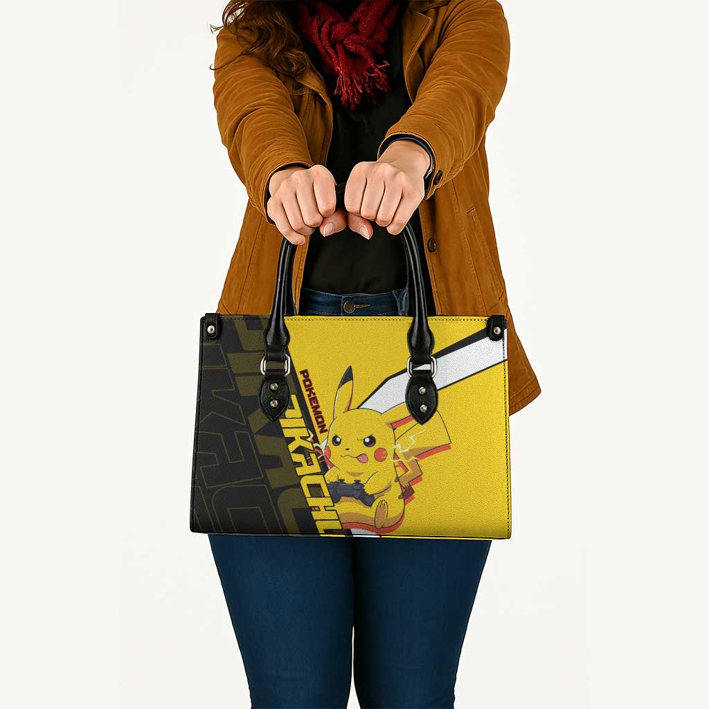 Pikachu Poké Leather Bag Vibrant Retro Anime Style
