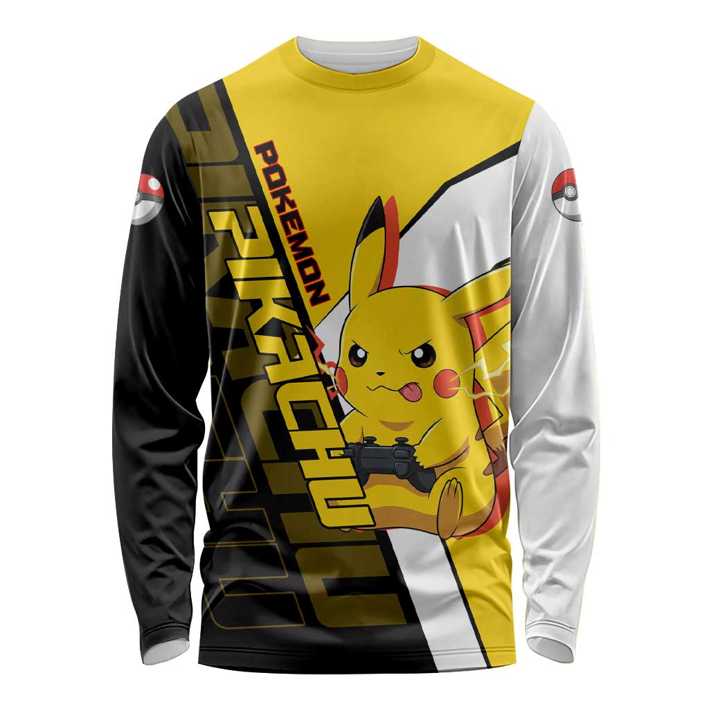 Pikachu Poké Long Sleeve Shirt Vibrant Retro Anime Style