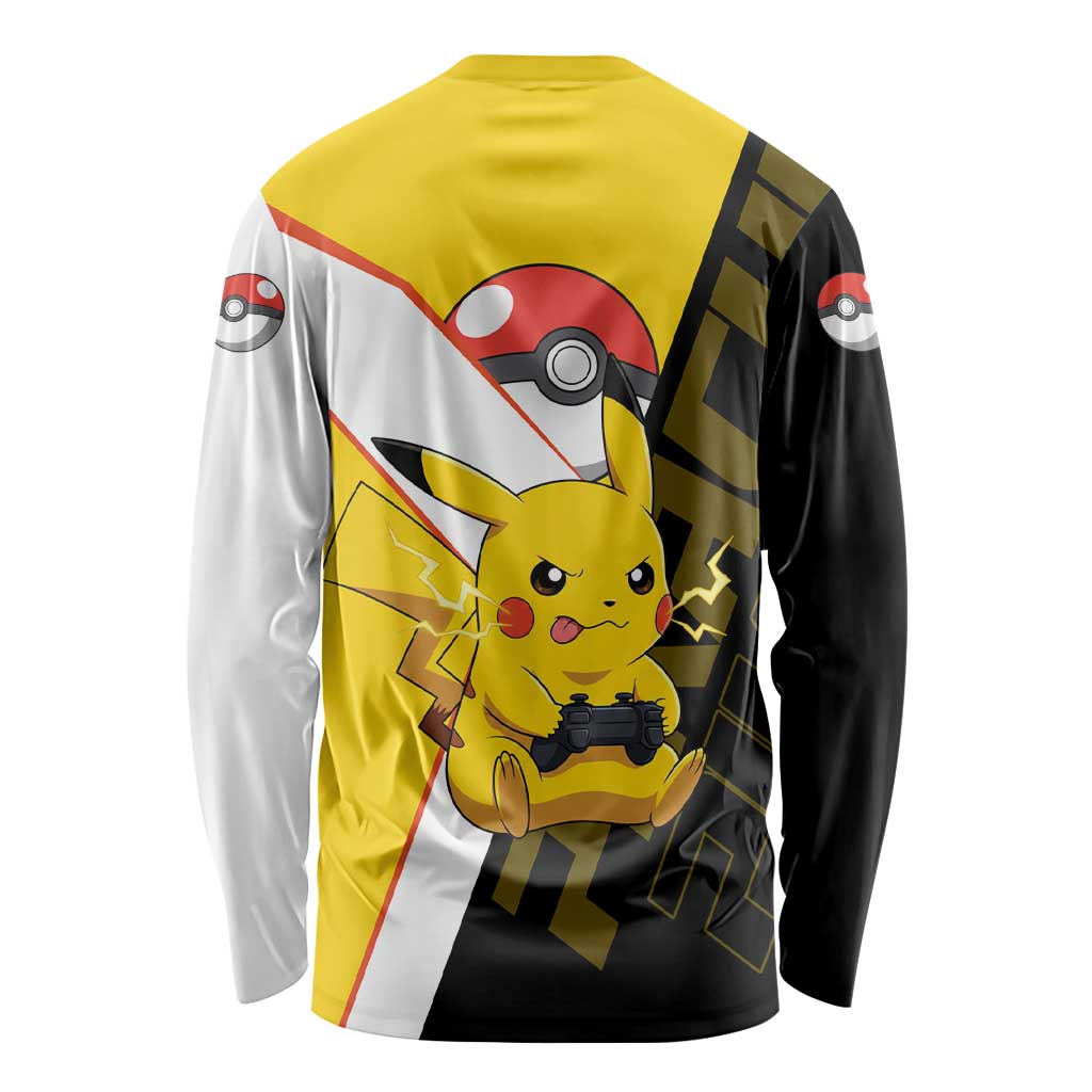 Pikachu Poké Long Sleeve Shirt Vibrant Retro Anime Style