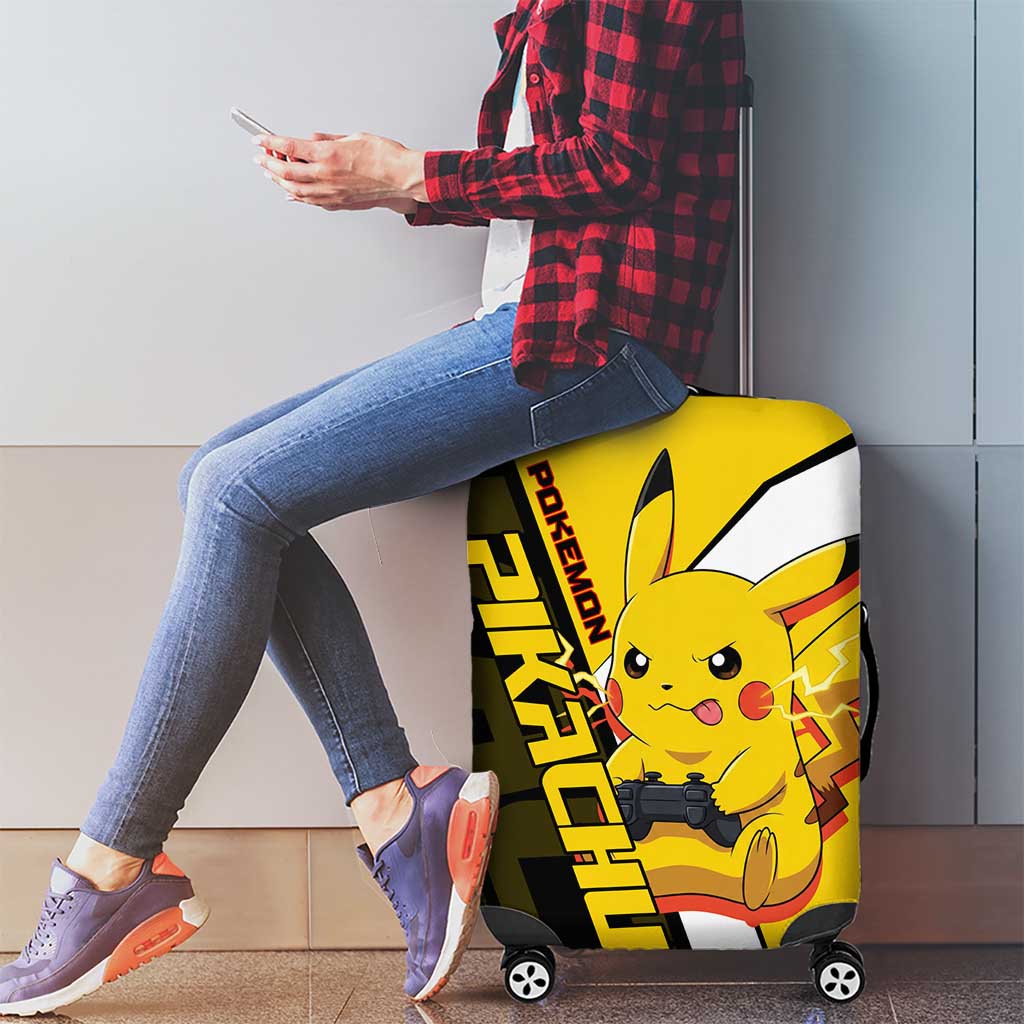 Pikachu Poké Luggage Cover Vibrant Retro Anime Style