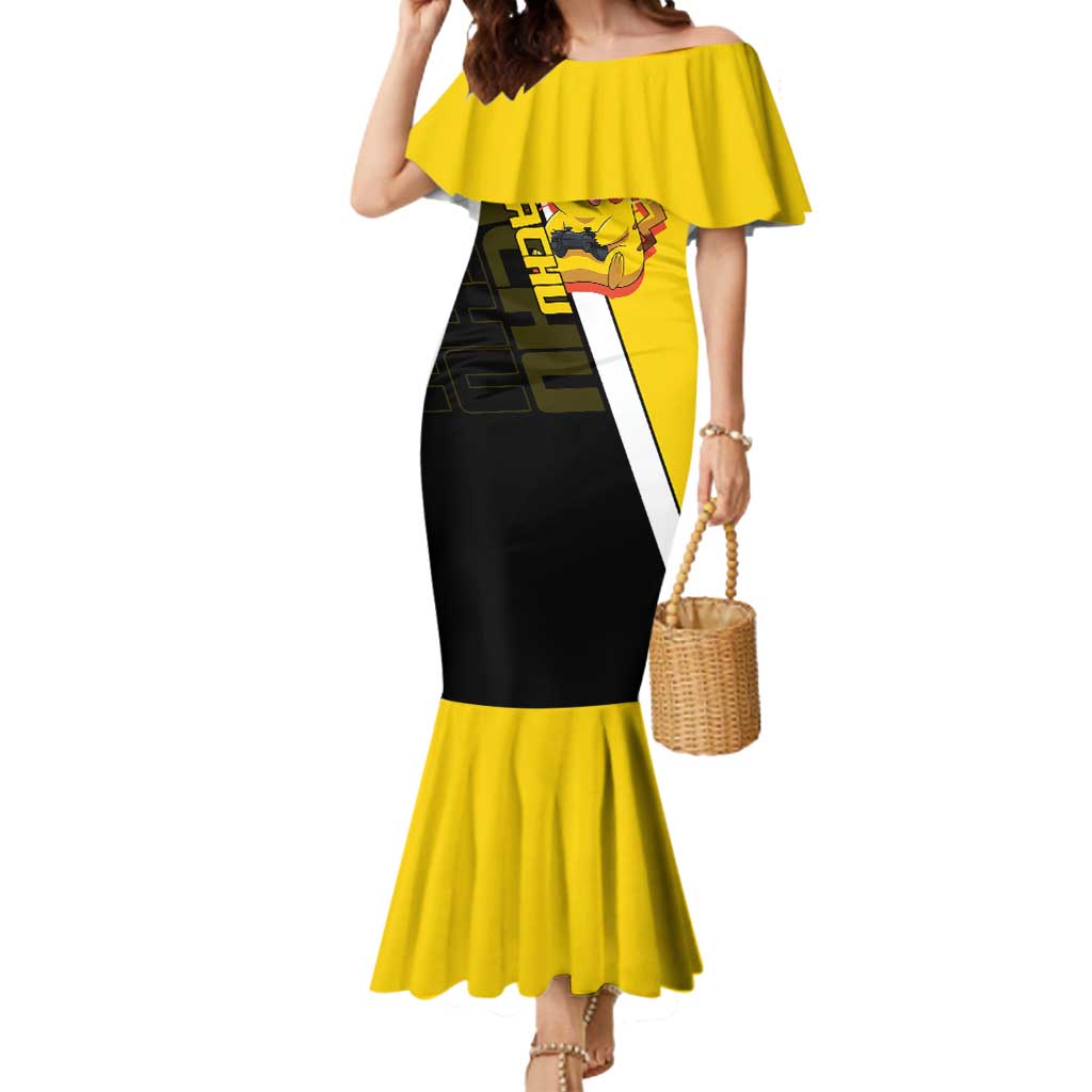 Pikachu Poké Mermaid Dress Vibrant Retro Anime Style