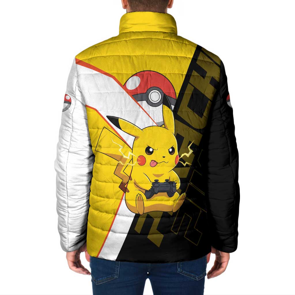 Pikachu Poké Padded Jacket Vibrant Retro Anime Style