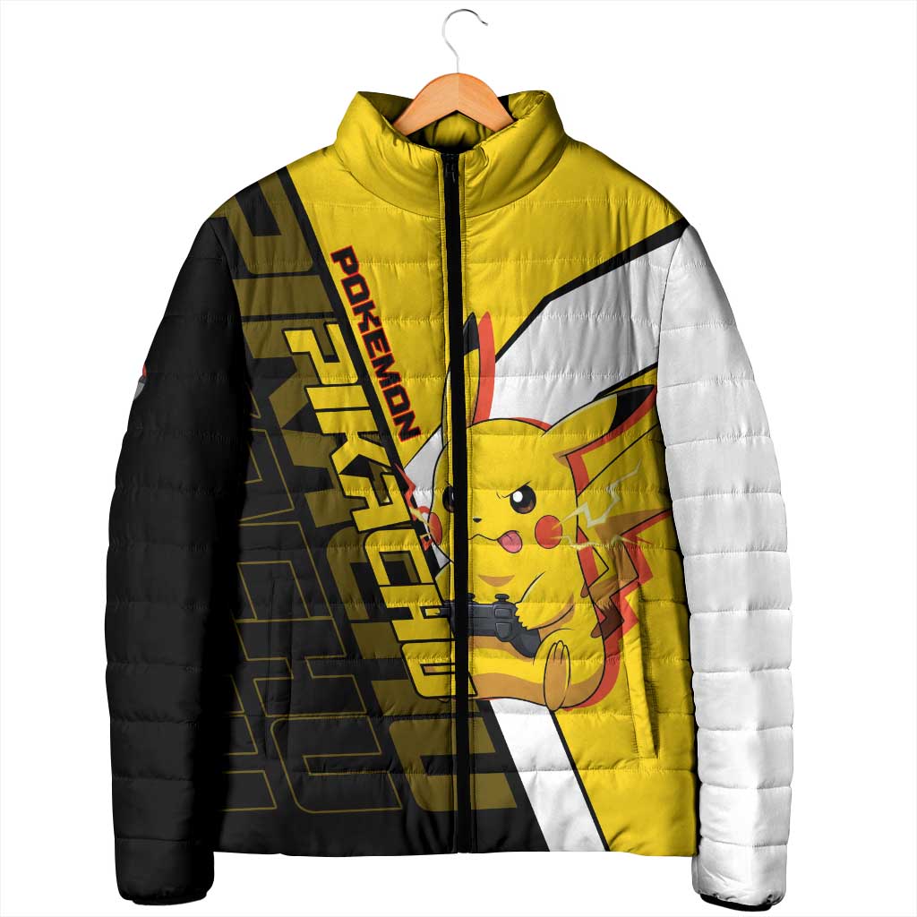 Pikachu Poké Padded Jacket Vibrant Retro Anime Style