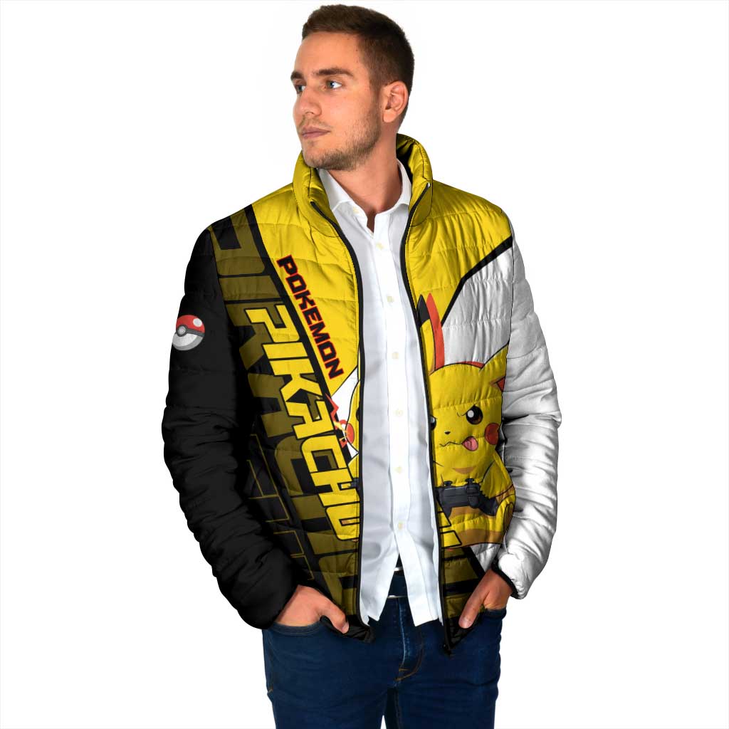 Pikachu Poké Padded Jacket Vibrant Retro Anime Style