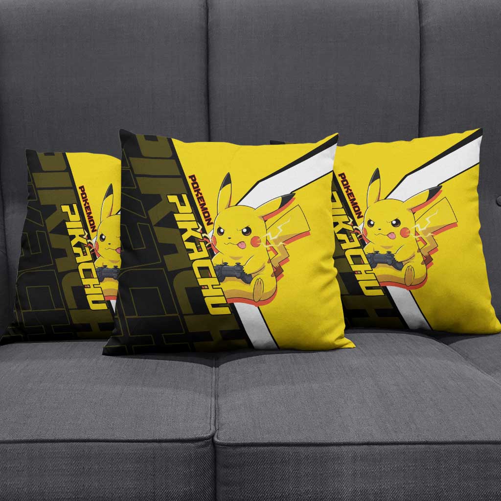 Pikachu Poké Pillow Cover Vibrant Retro Anime Style