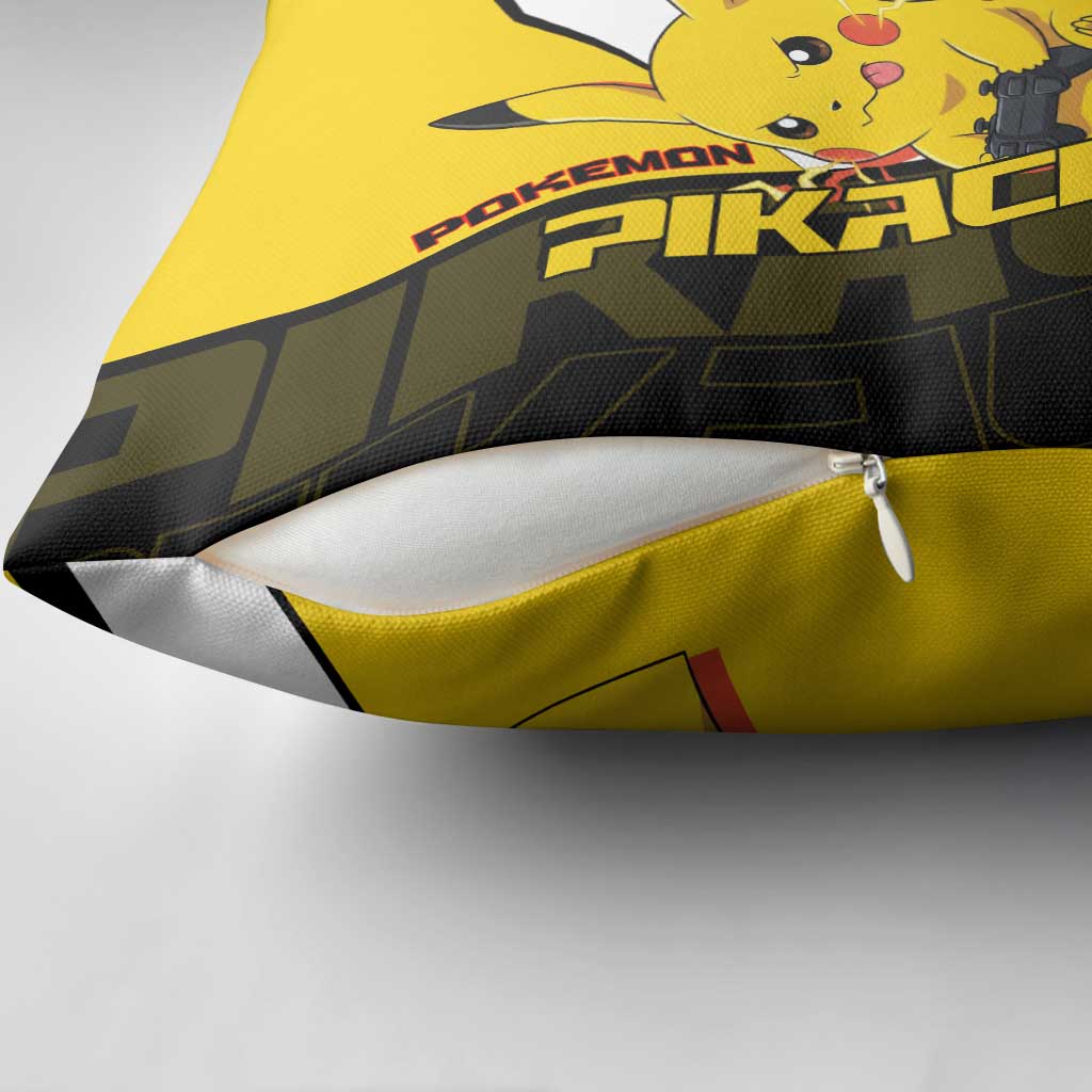 Pikachu Poké Pillow Cover Vibrant Retro Anime Style