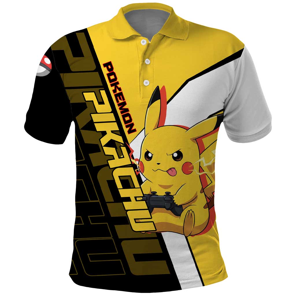 Pikachu Poké Polo Shirt Vibrant Retro Anime Style