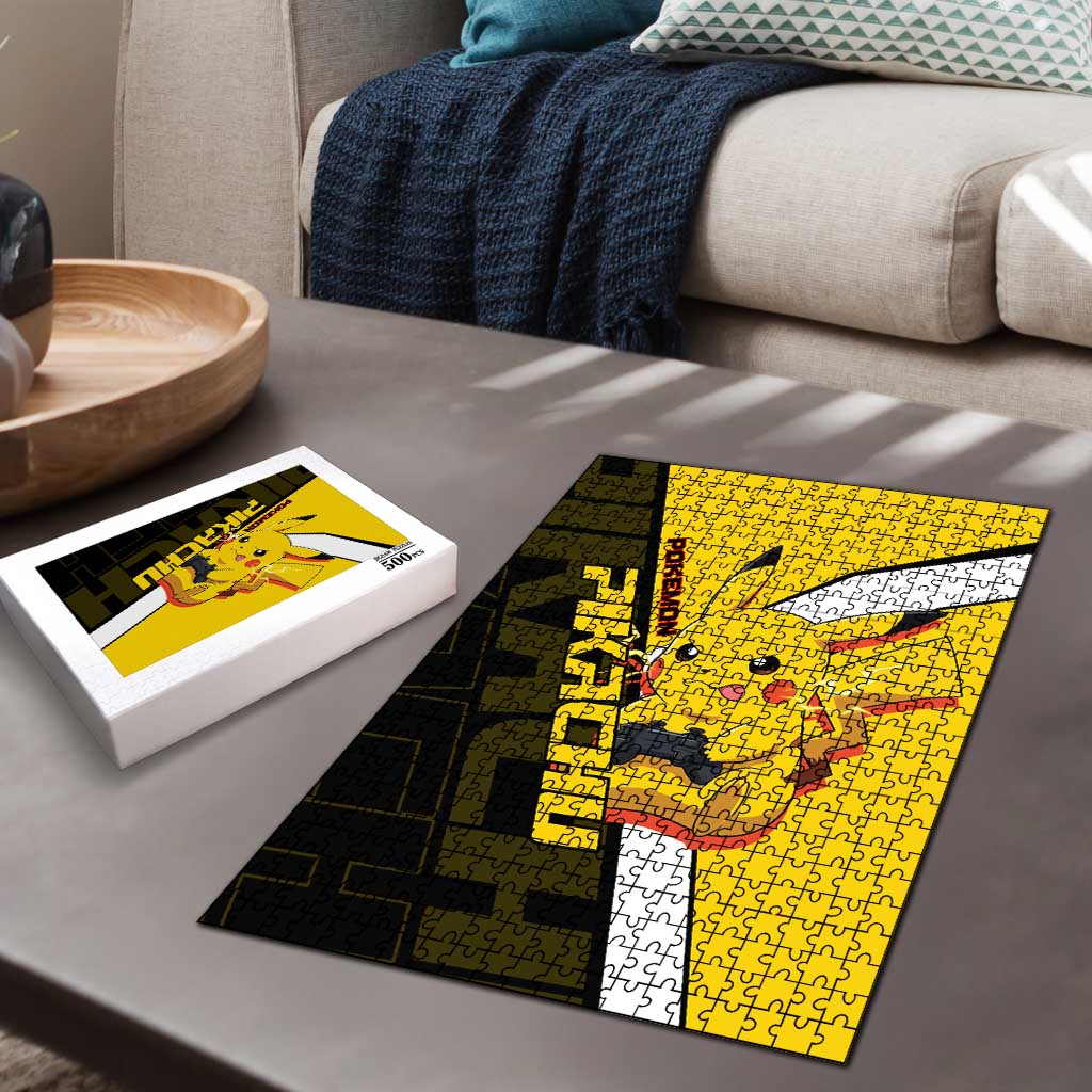 Pikachu Poké Puzzle Vibrant Retro Anime Style