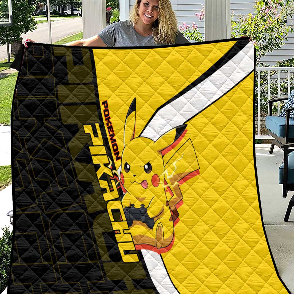 Pikachu Poké Quilt Vibrant Retro Anime Style