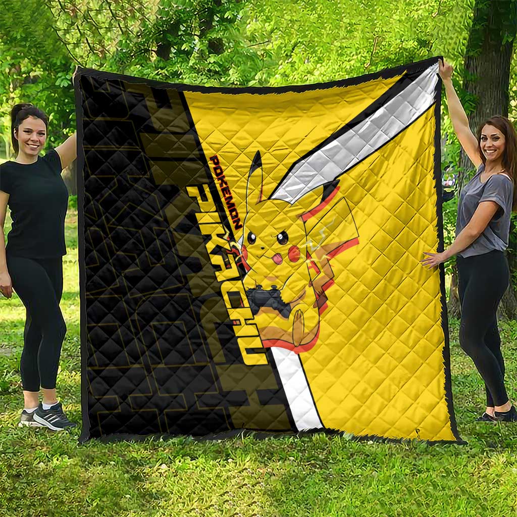 Pikachu Poké Quilt Vibrant Retro Anime Style