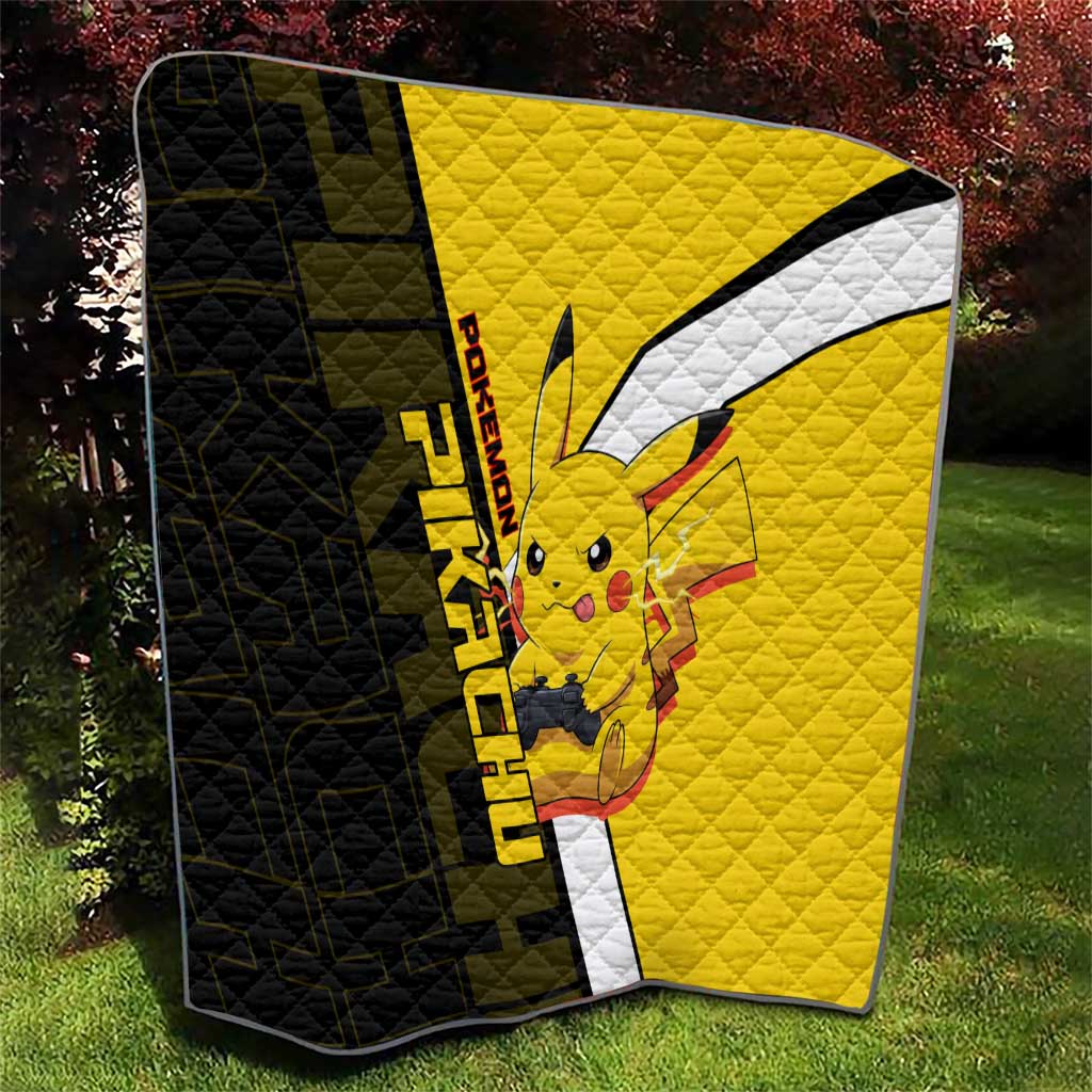 Pikachu Poké Quilt Vibrant Retro Anime Style