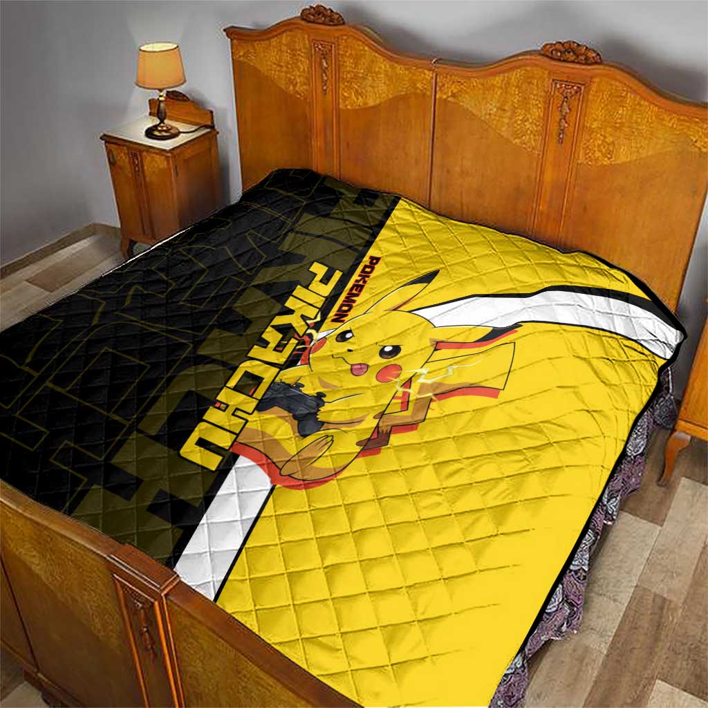 Pikachu Poké Quilt Vibrant Retro Anime Style