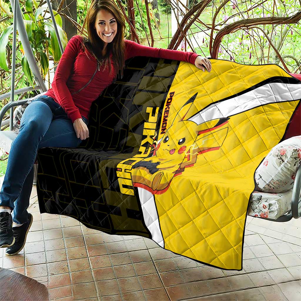 Pikachu Poké Quilt Vibrant Retro Anime Style