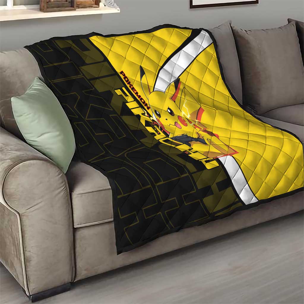 Pikachu Poké Quilt Vibrant Retro Anime Style