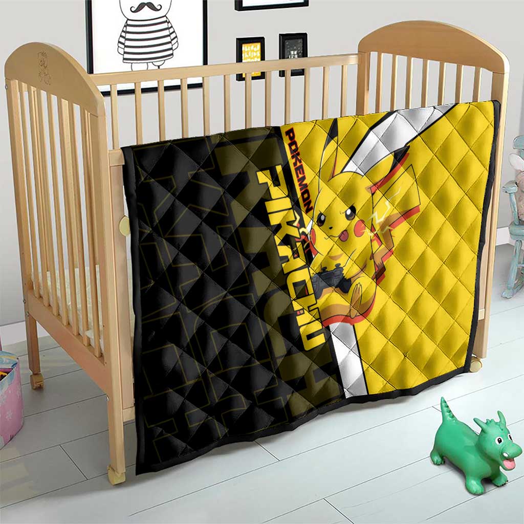 Pikachu Poké Quilt Vibrant Retro Anime Style