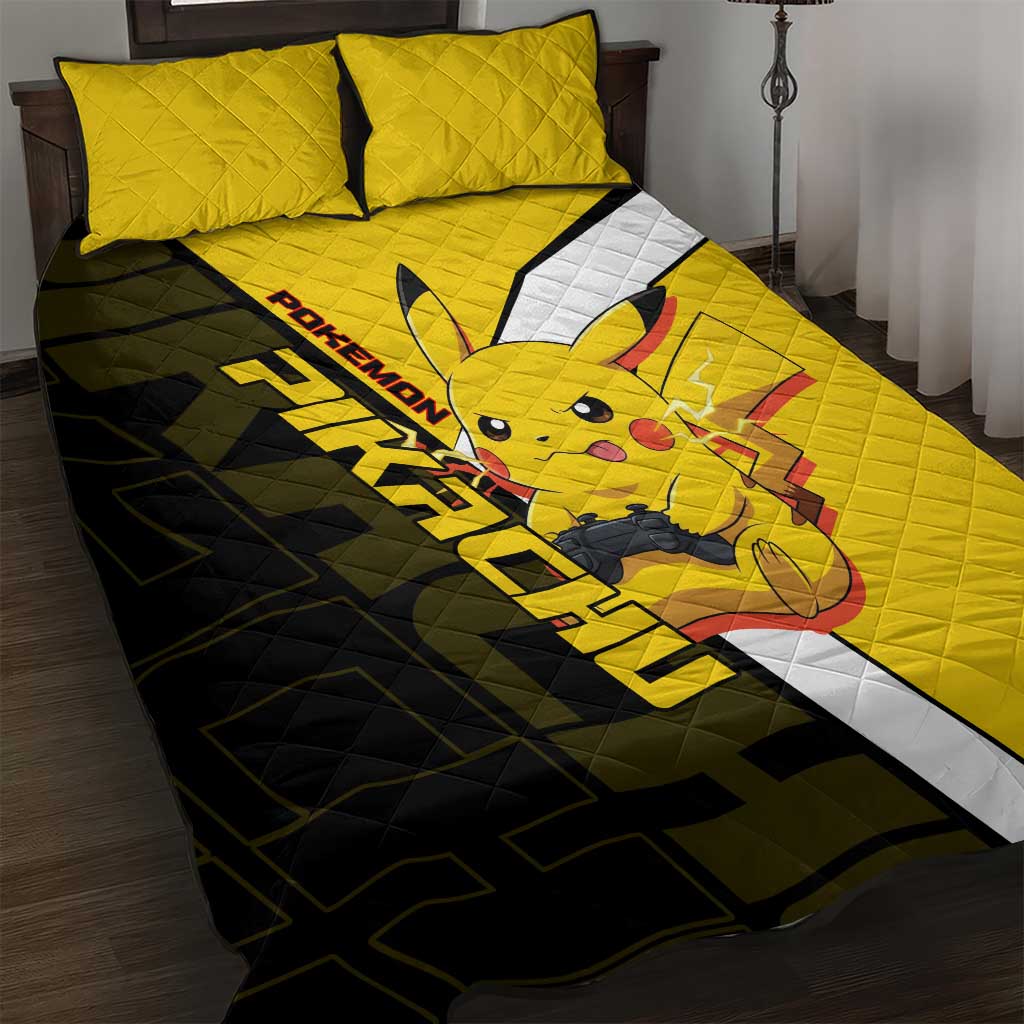 Pikachu Poké Quilt Bed Set Vibrant Retro Anime Style