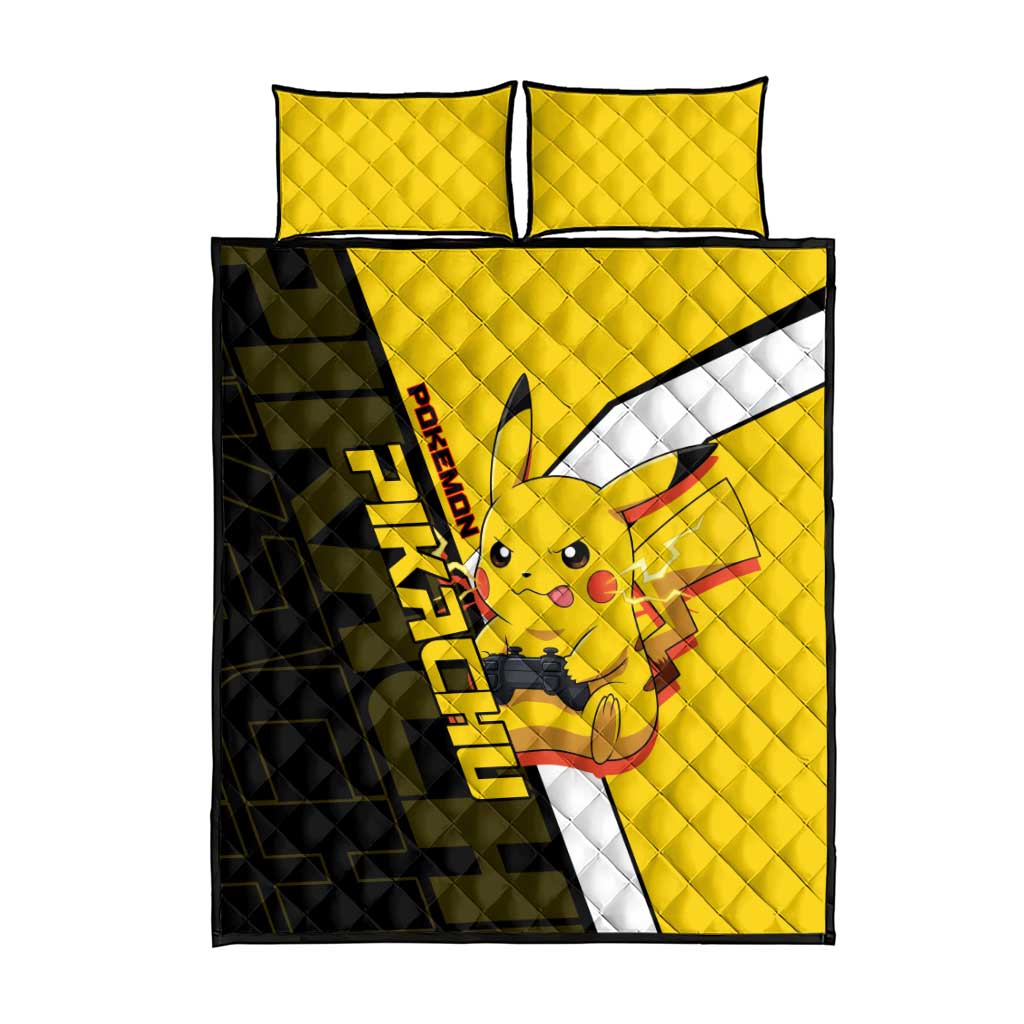 Pikachu Poké Quilt Bed Set Vibrant Retro Anime Style