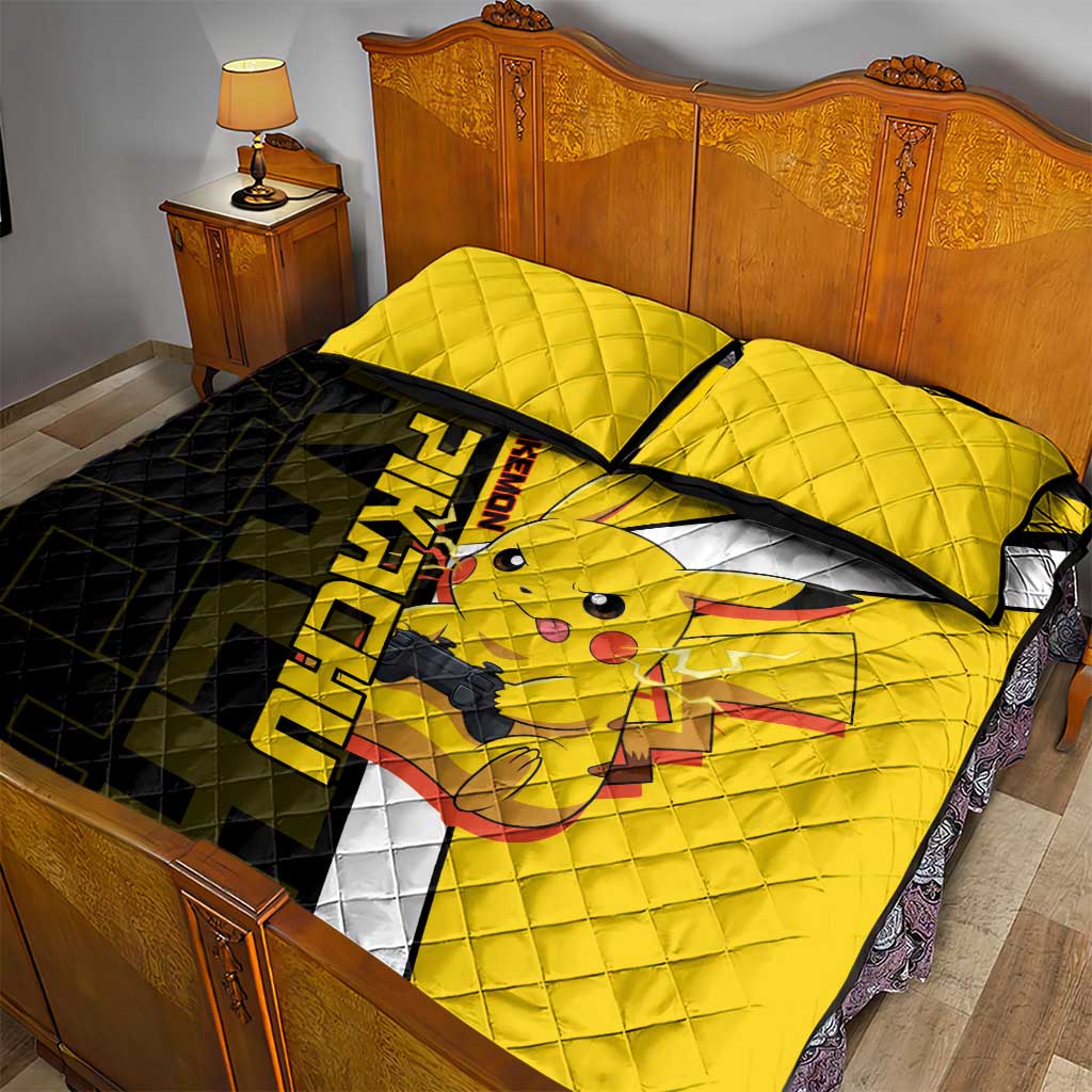 Pikachu Poké Quilt Bed Set Vibrant Retro Anime Style
