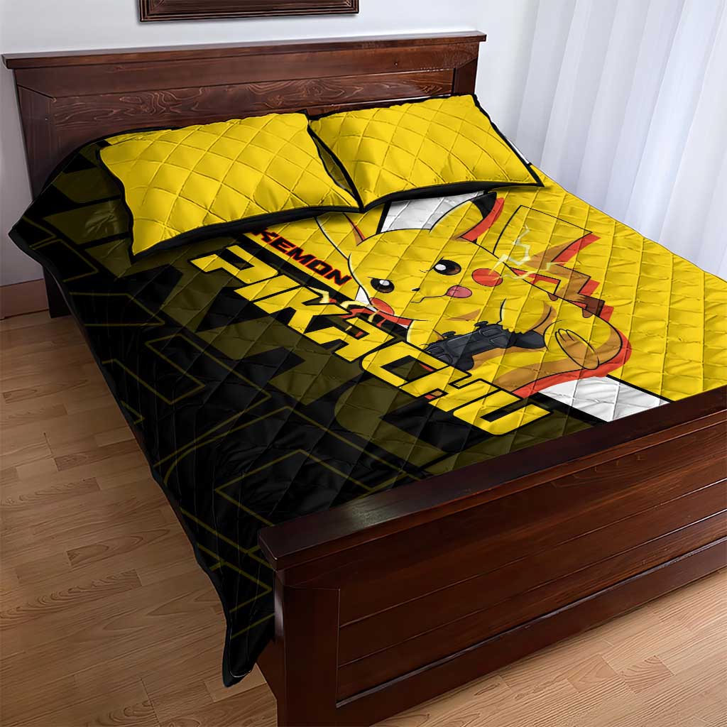 Pikachu Poké Quilt Bed Set Vibrant Retro Anime Style