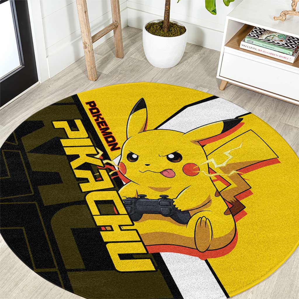 Pikachu Poké Round Carpet Vibrant Retro Anime Style