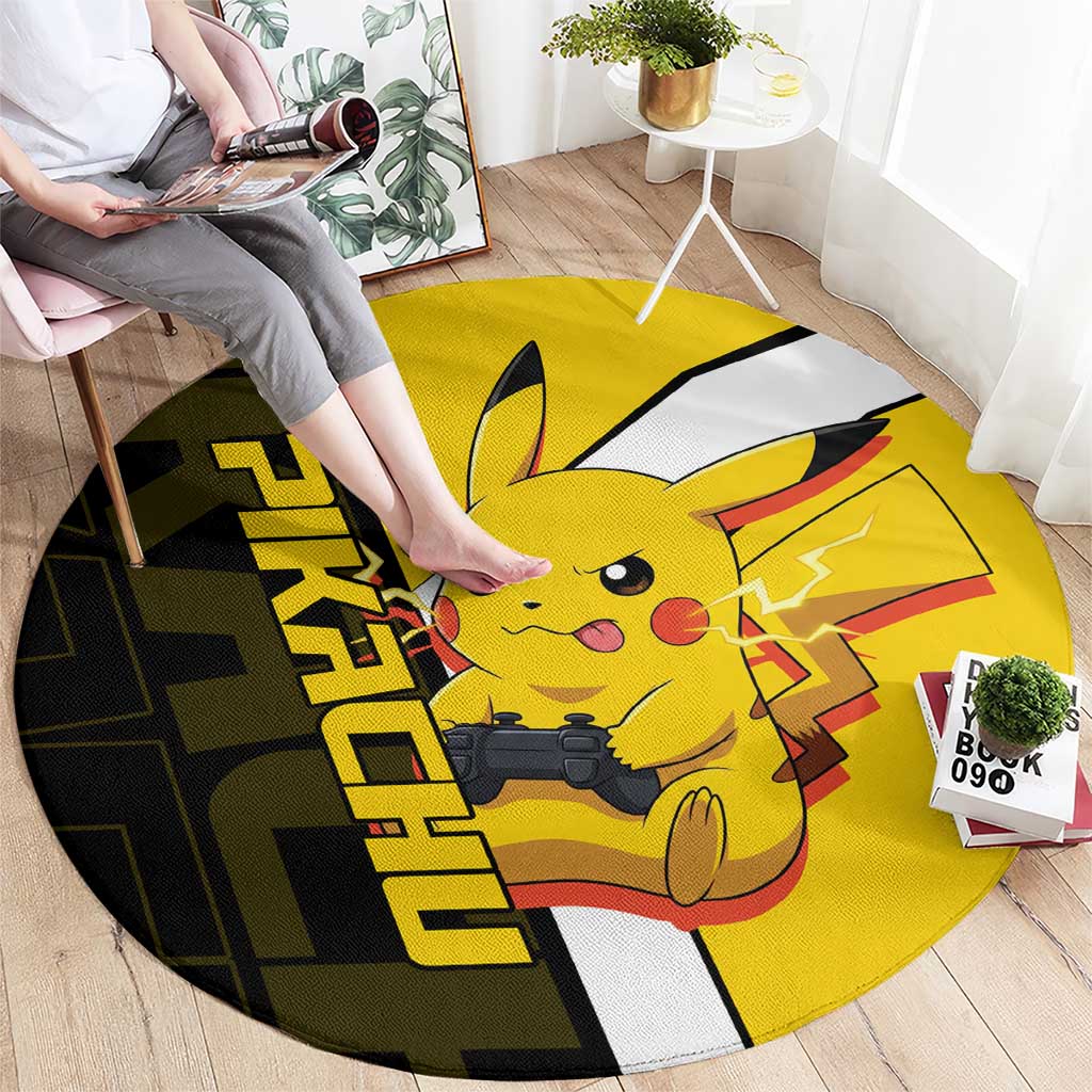 Pikachu Poké Round Carpet Vibrant Retro Anime Style