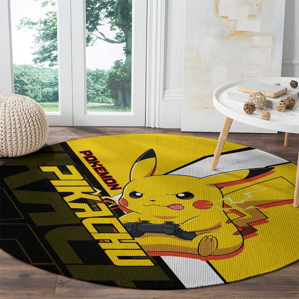 Pikachu Poké Round Carpet Vibrant Retro Anime Style