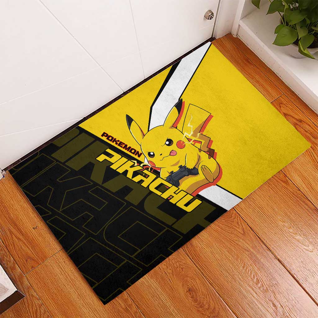 Pikachu Poké Rubber Doormat Vibrant Retro Anime Style