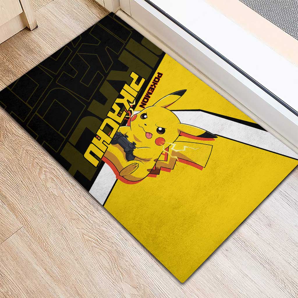 Pikachu Poké Rubber Doormat Vibrant Retro Anime Style