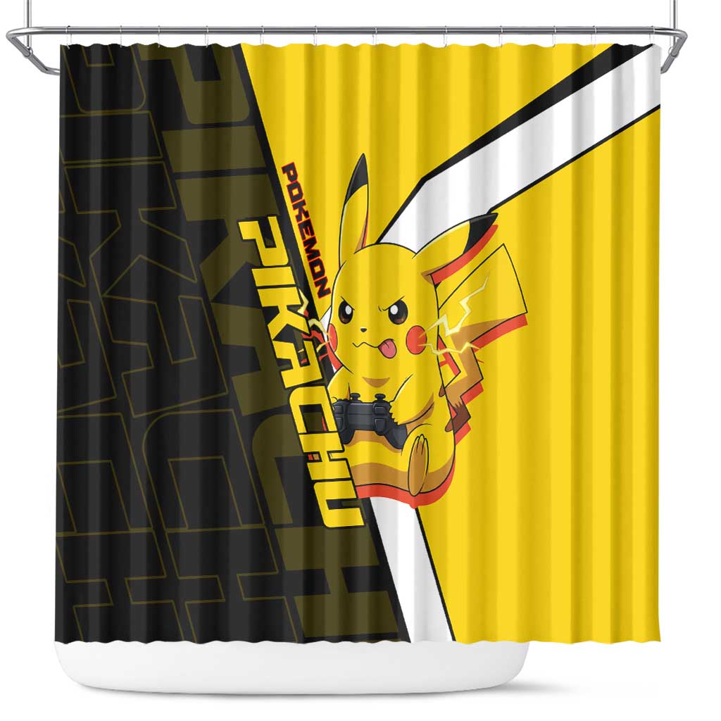 Pikachu Poké Shower Curtain Vibrant Retro Anime Style