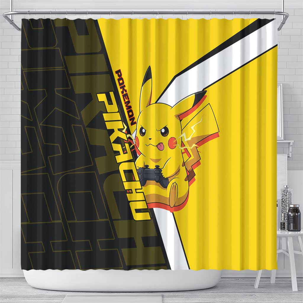 Pikachu Poké Shower Curtain Vibrant Retro Anime Style