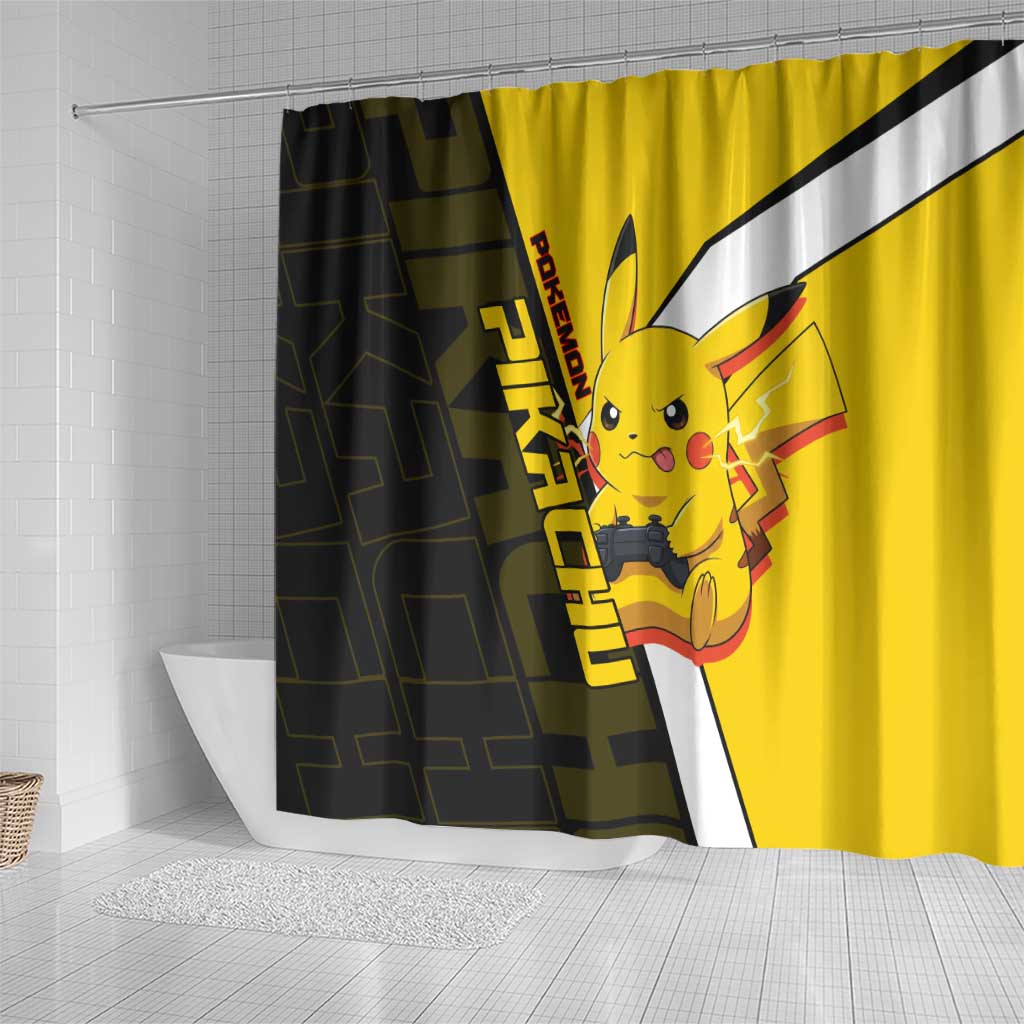 Pikachu Poké Shower Curtain Vibrant Retro Anime Style