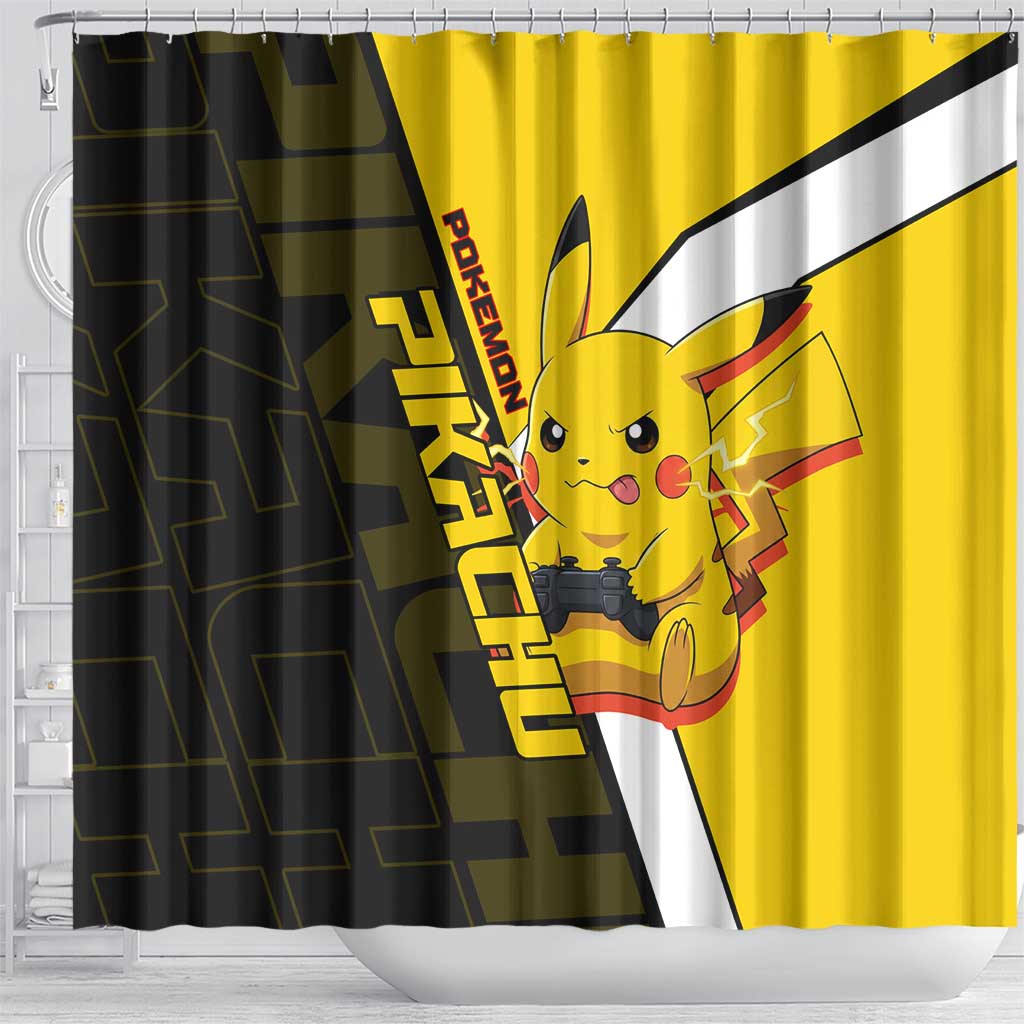 Pikachu Poké Shower Curtain Vibrant Retro Anime Style