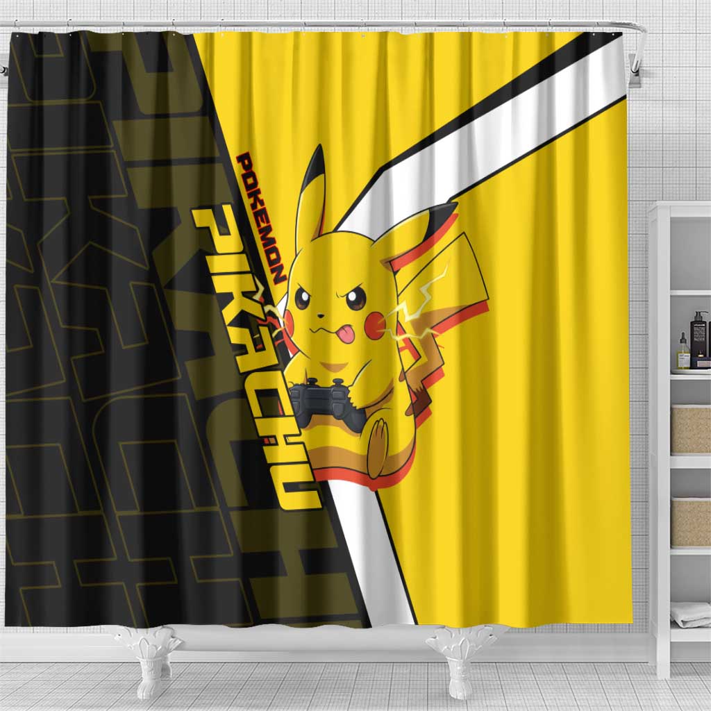 Pikachu Poké Shower Curtain Vibrant Retro Anime Style