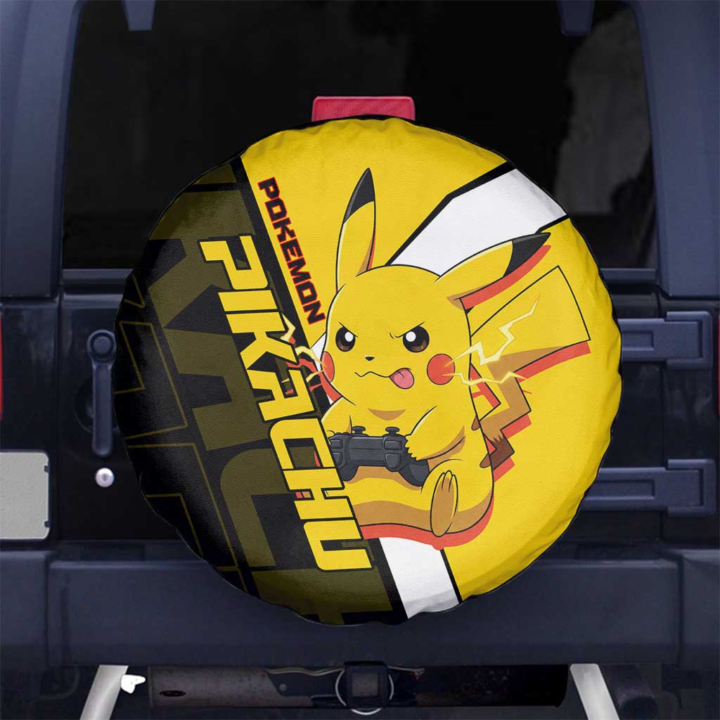 Pikachu Poké Spare Tire Cover Vibrant Retro Anime Style
