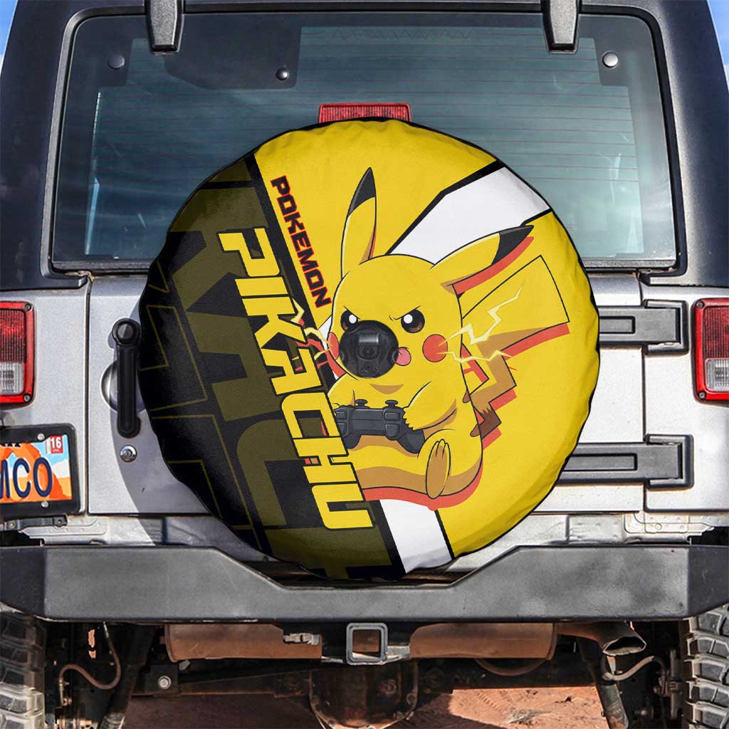 Pikachu Poké Spare Tire Cover Vibrant Retro Anime Style
